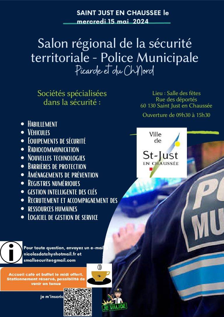 Lire la suite à propos de l’article Salon régional de la sécurité territoriale – Police Municipale Picarde – Ch’Nord – 15 mai 2024